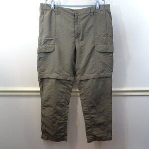 The North Face Mens Nylon Convertible Pants Shorts Size L Tan Hiking Outdoors
